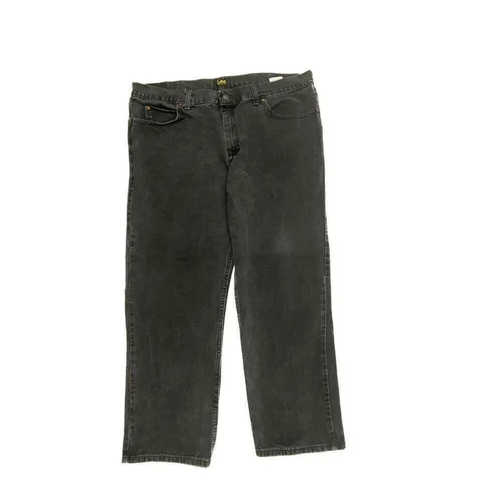 Lee Regular‎ Fit Straight Leg Women's size 42x30 Black Denim jeans